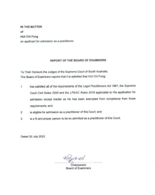 許智峯宣誓成為南澳律師。（許智峯Facebook截圖）