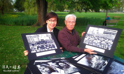 圖三：橋叔2013年5月15日接受《消失的檔案》訪問，展示他在六七暴動拍攝的經典圖片。（羅恩惠提供）